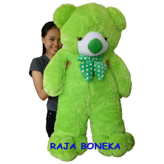 Boneka Beruang Jumbo Besar Hijau 1,1 Meter Teddy Bear Panda Murah Bahan Halus Lembut Berkualitas