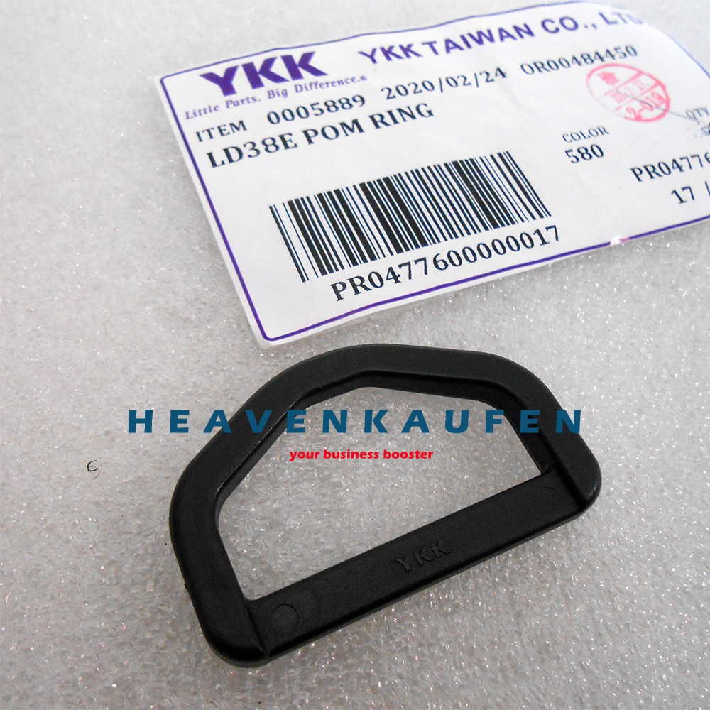 Ring D Tas Merek YKK 3,8 cm Hitam Poly Acetal (POM) Kuat Kokoh Bagus Kualitas Tinggi