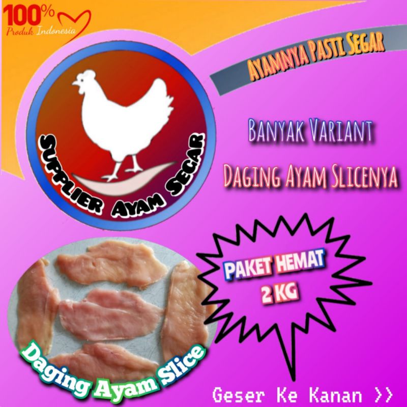 

Daging Ayam Slice - Fresh - Paket Hemat 2 Kg
