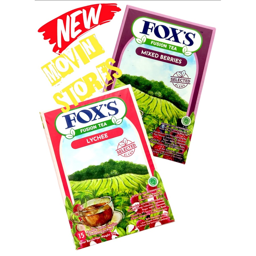 [BISA COD] FOX'S Fusion Tea - Teh Celup Rasa Buah - 1 Box isi 15 pcs @1.7 gr