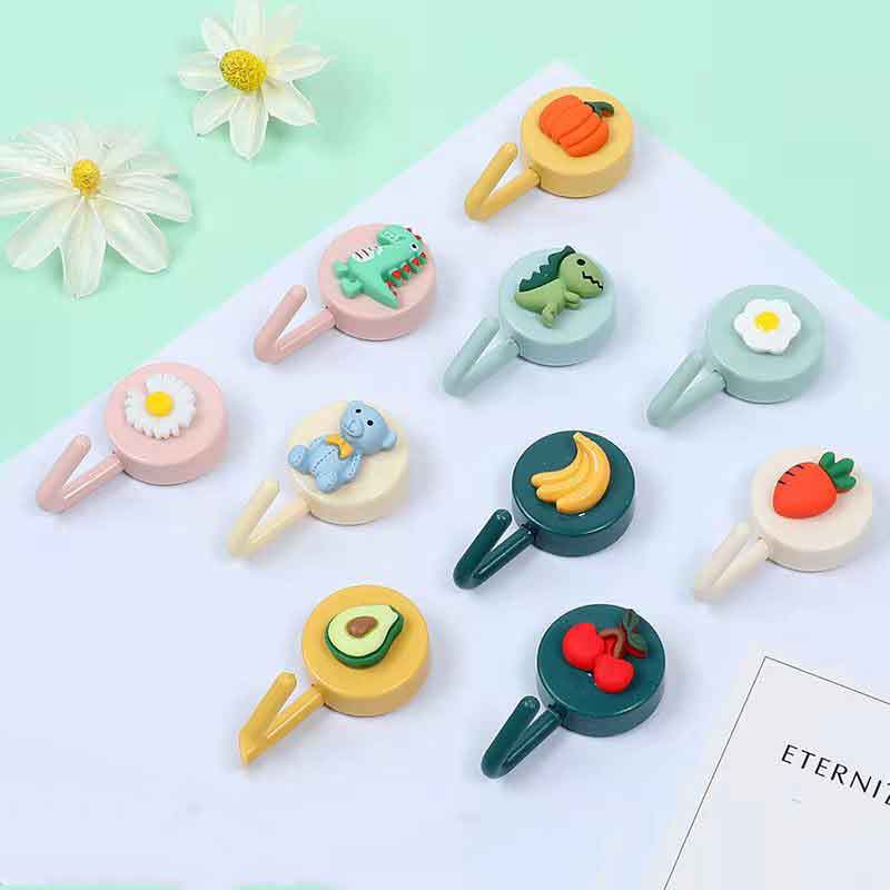 Gantungan Tempel Lucu *Kait Hook * Gantungan Polos&amp;Bermotif * 10pcs