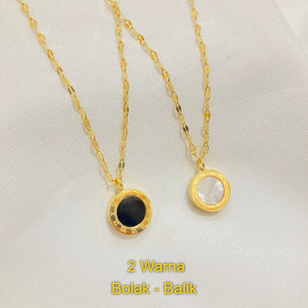 noin_acc Kalung Wanita Titanium  Angka Romawi Fashion Korea Import KT-034