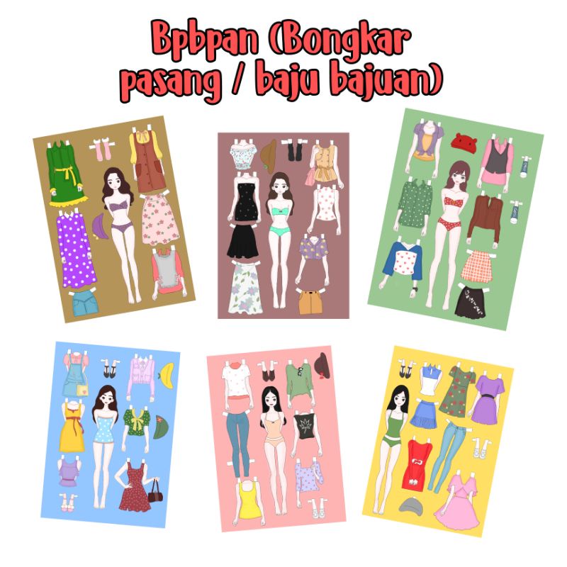 BP-BPEAN (BONGKAR PASANG) | BAJU-BAJUAN | ORANG - ORANGAN | PAPER DOLLS | MAINAN NOSTALGIA JAMAN KECIL