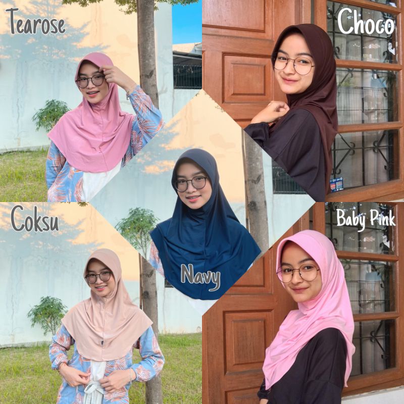 Bergo Hamidah - HIJAB BERGO JERSY SPORT/SEKOLAH (MENUTUPI DADA) || MURAH & PREMIUM-4