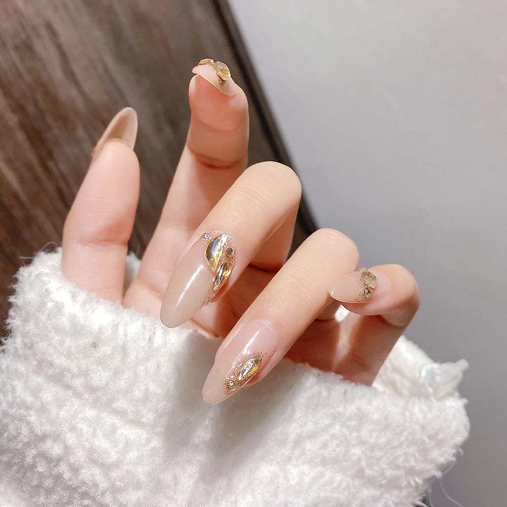 Needway Tidak Teratur Kuku Berlian Imitasi Shiny Acrylic Manicure 3D Nail Art Warna-Warni Bor Kuku Aksesoris Kuku Campuran Pesona Kuku set