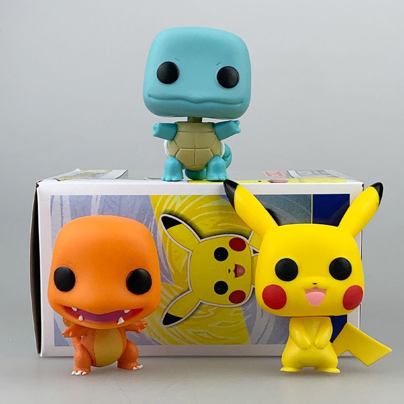 【New！！！】Funko Pop Pokemon Action Figure Pikachu Bulbasaur Charmander Squirtle Kids Toys