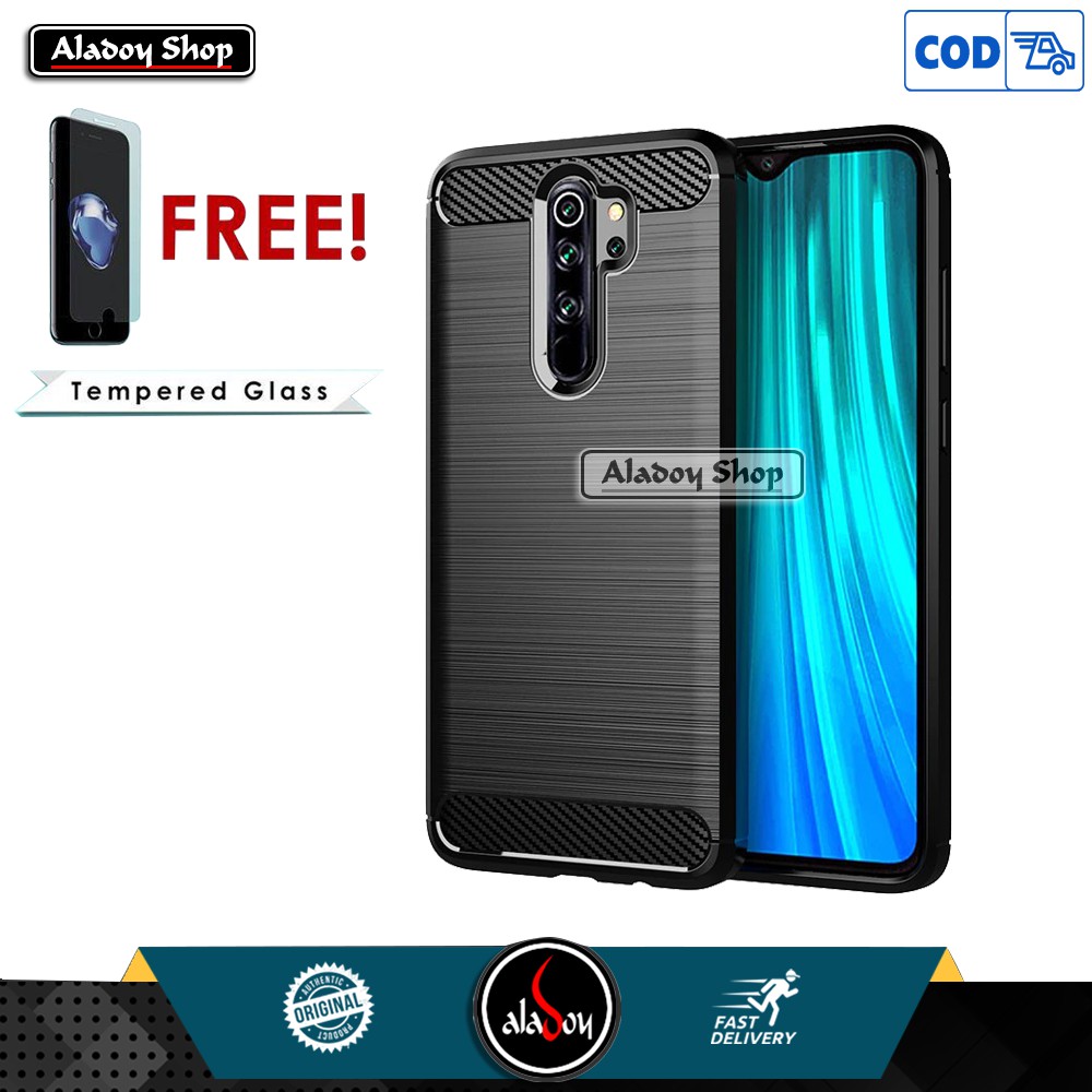 PROMO PAKET Case Xiaomi Redmi Note 8 Pro Ultra Slim Premium Softcase+Tempered Glass Pelindung Layar