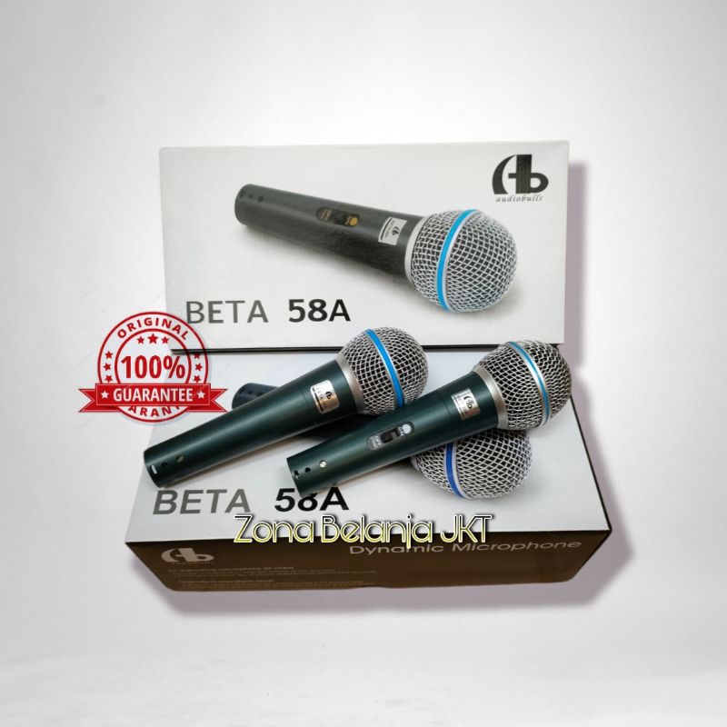 MICROPHONE - MIC KABEL AUDIOBULL BETA 58A VOKAL DYNAMIC ORIGINAL