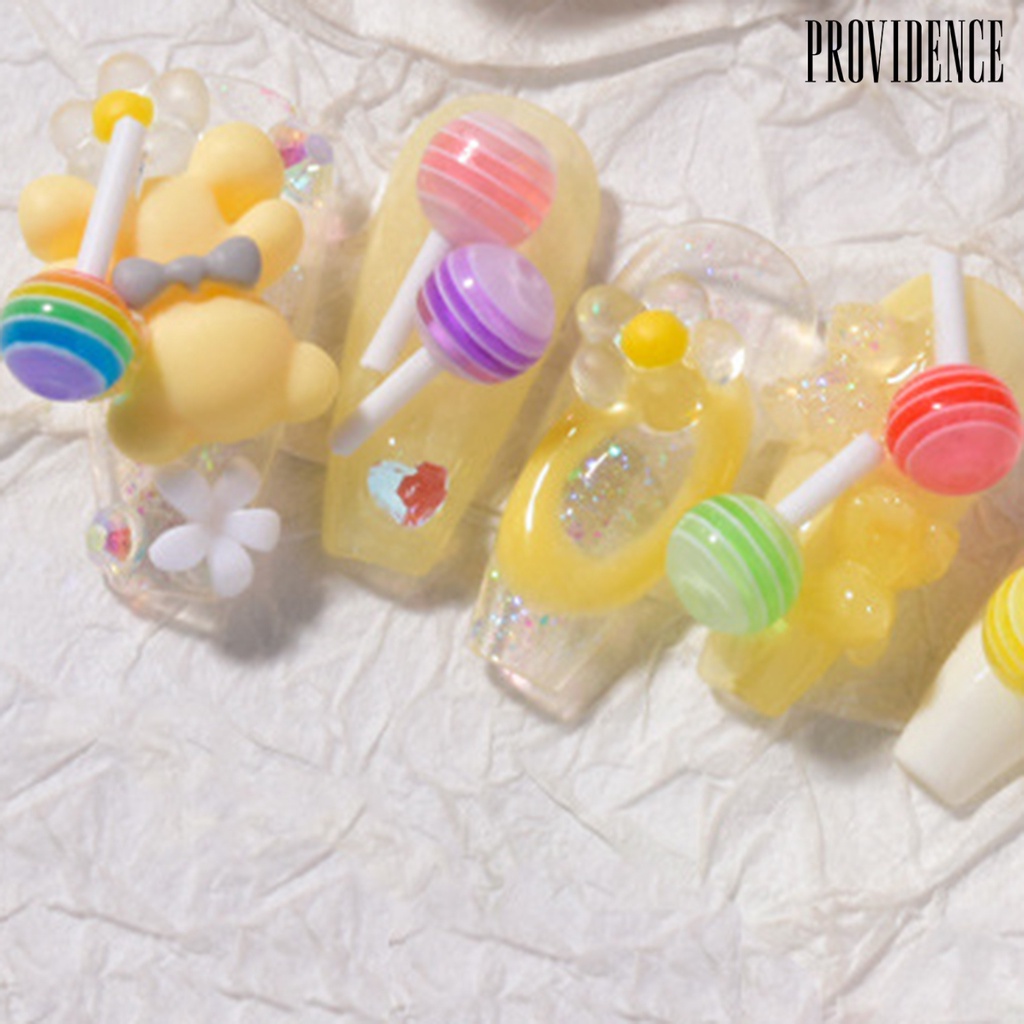 Providence 1 Kotak Hiasan Kuku Diy Bentuk Pita / Beruang / Mutiara Imitasi Untuk Nail Art