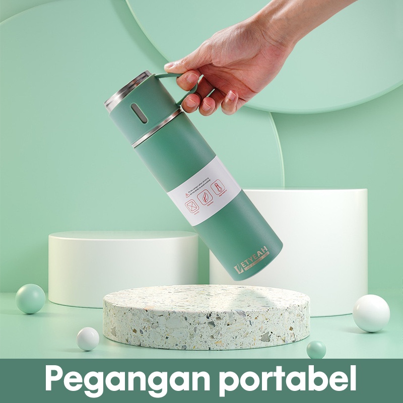 Letyeah &amp; Kaizenliving Botol Air Minum Thermos 500ML Stainless Steel Vacuum Cup portabel/Termos Air Panas Dingin