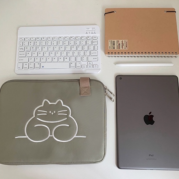 Sleeve Pouch Sarung Tas Bag Case Ipad Tab Tablet Macbook Air Pro Laptop Asus Acer Lenovo HP Huawei 11 12 13 14 15 inch Motif Gambar Rabbit Kelinci Kucing Anjing Poodle Warna Putih Beige Hijau Khaki Biru Lucu Cute Murah Korean Model Tali Selempang Jinjing