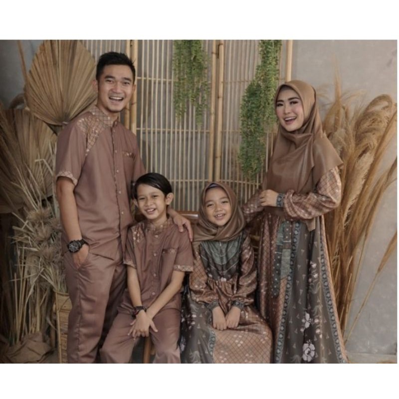 Sarimbit Baju couple Lebaran motif look like vaniLa hijab /wearing klamby dress murah terbaru