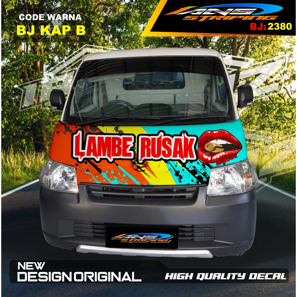 STIKER VARIASI KAP KABIN DEPAN MOBIL GRANMAX PICK UP / VARIASI STIKER KABIN DEPAN PICK UP / DECAL STIKER KABIN CARRY PICK UP L300 DLL