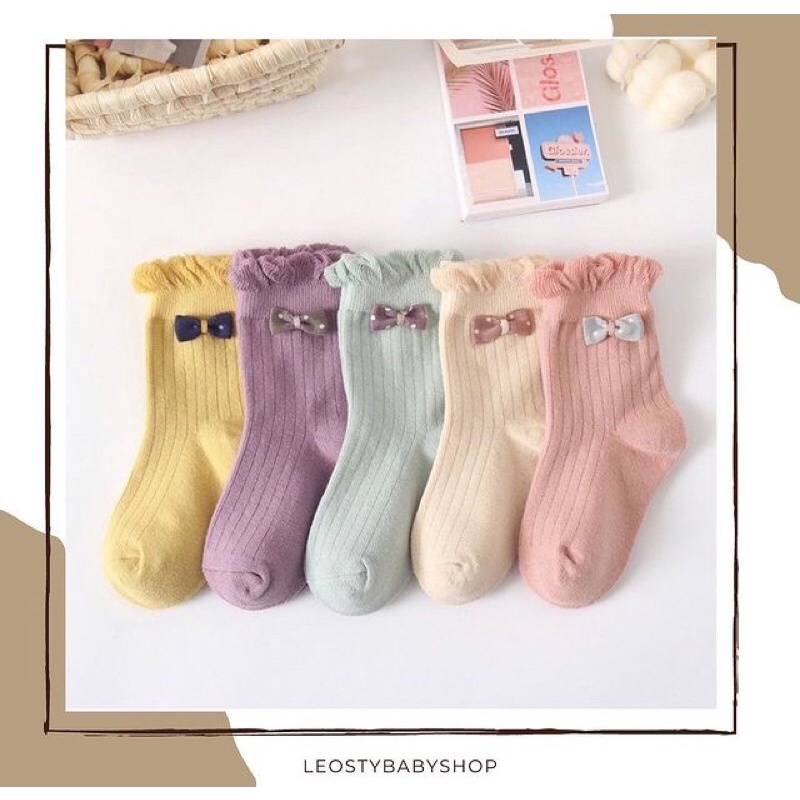 kaos kaki ruffle bow anak