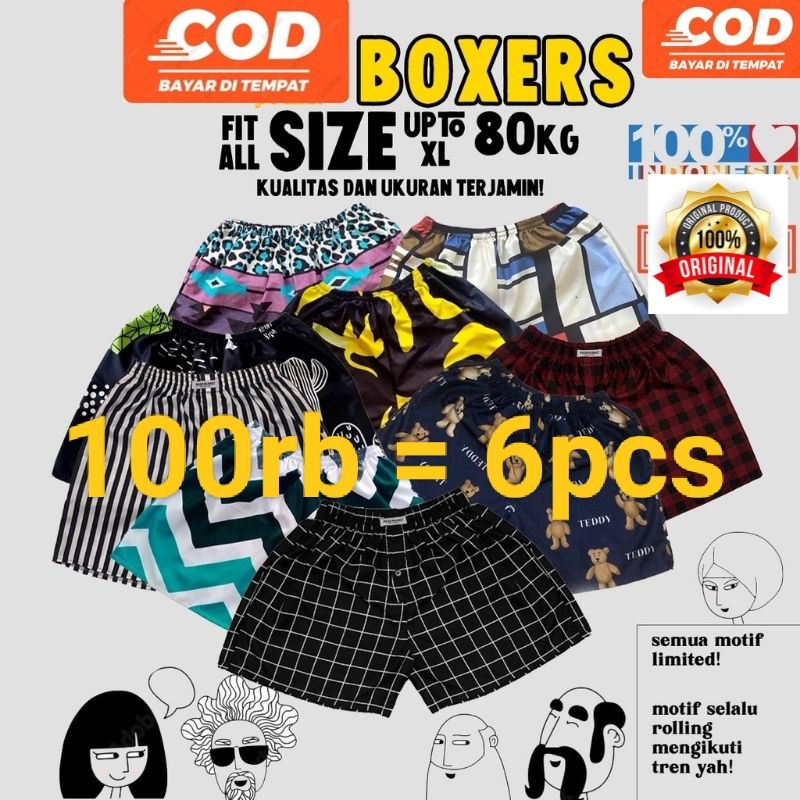 Celana boxer distro promo 100rb dapat 6pcs