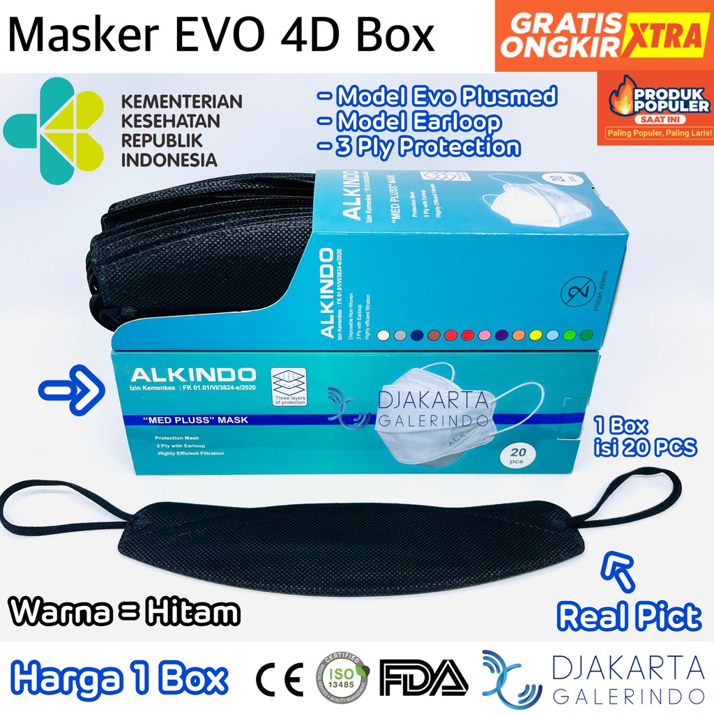 Masker EVO 4D MedPlus KF94 4D Medplus 3 ly 1 Box isi 20 Pcs