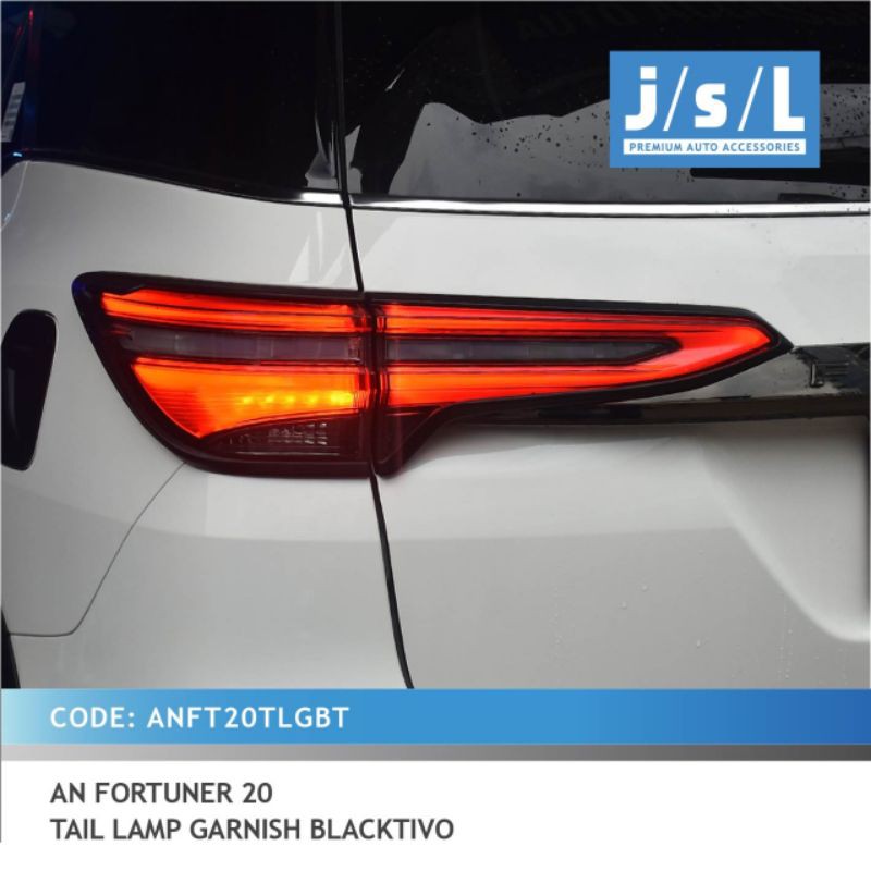 Garnish lampu belakang all new fortuner 2021 facelift hitam tail lamp garnish black jsl