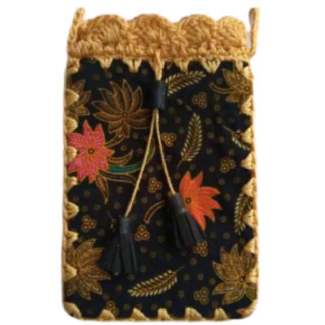 TERMURAH PROMO Tas Mini Rajut Batik Tempat HP Android/ Tas Selempang Model Baru Khas Jogja