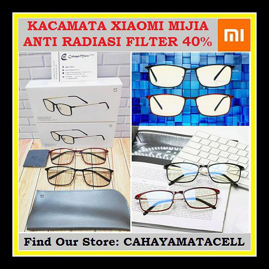 Indh Xiaomi Mijia Glasses Kacamata Anti Blue Radiasi 35% Kacamata Bluelight - Hitam, Filter 40