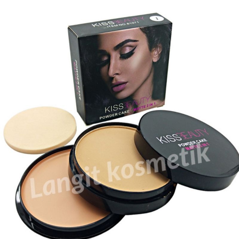 BEDAK WAJAH KISSBEAUTY POWDER CAKE 2in1 NO 1