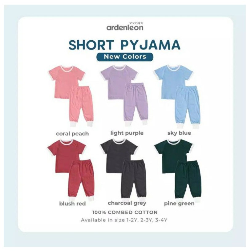 ARDENLEON Short Sleeves Pyjama Set Atasan Pendek Celana Panjang SBC