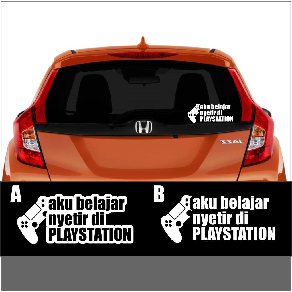 Sticker Mobil Aku Belajar Di Playstation