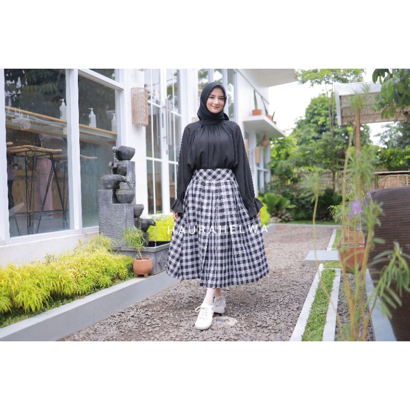 ROK MIDI 7/8 TARTAN  SEMIWOOL  HAURAHELWA/ROK MIDI KOTAK SEMIWOOL