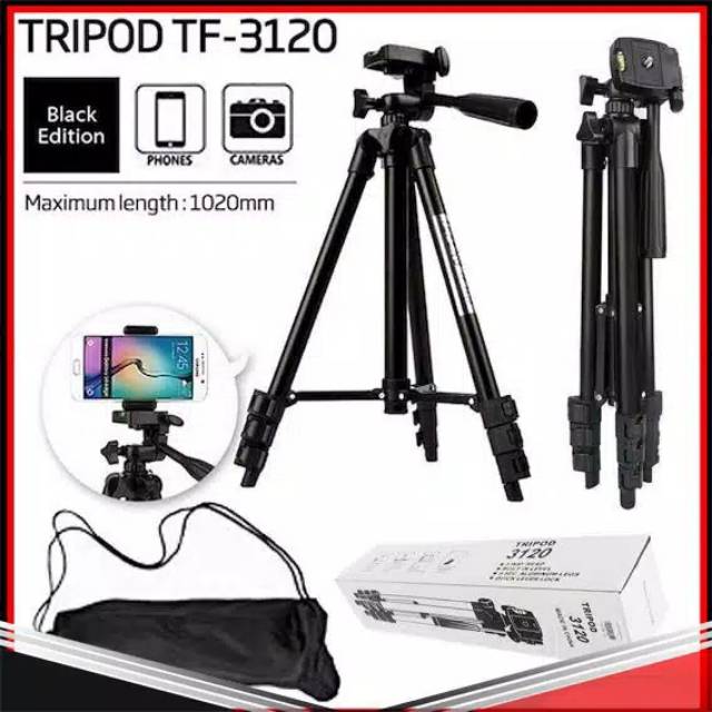 (NCS) GROSIR TRIPOD 3110 / 3120 Foldable Camera Mobile Tripod Silver / Black Edition