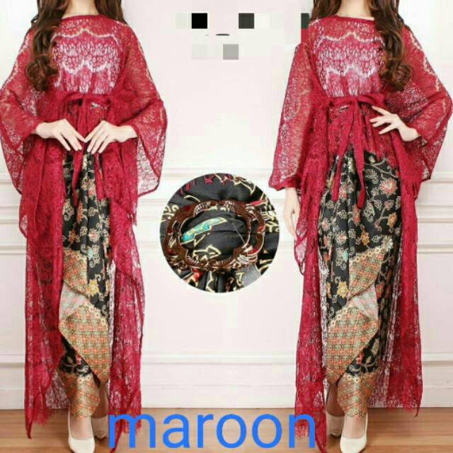 Setelan kebaya brukat model gamis