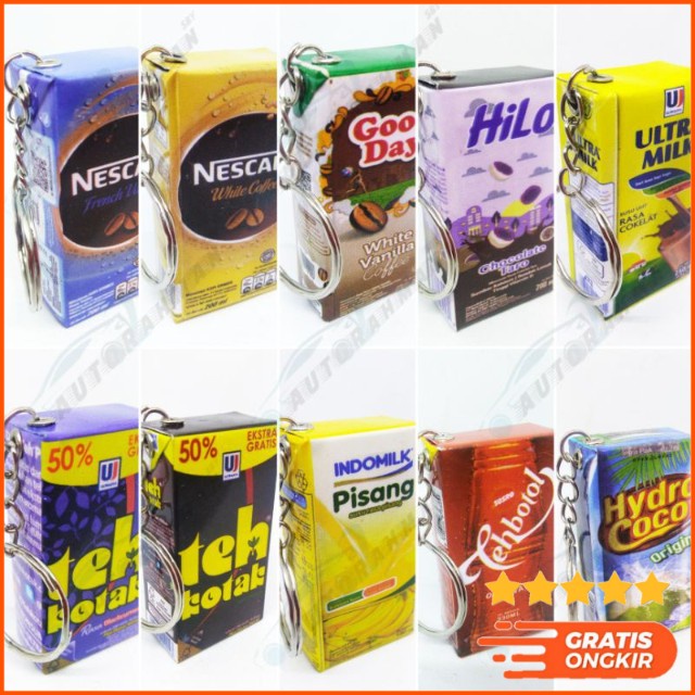 GANTUNGAN KUNCI UNIK MURAH MINIATUR KOTAK MINUMAN-1