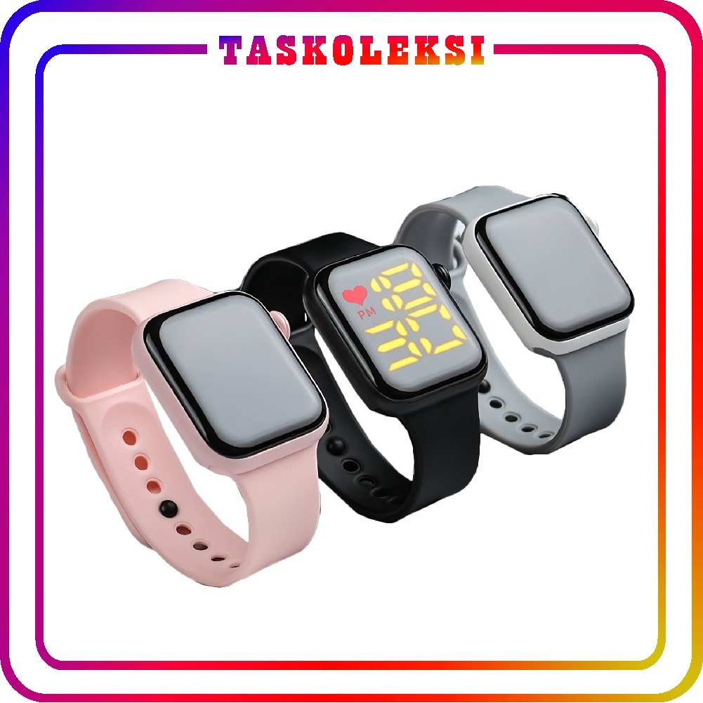 ☛TK☚ JT030 JT046 Jam Tangan LED Digital Pria Wanita Rubber Electronic Fashion Couple Anak Remaja Import