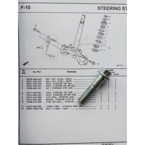 Baut Segitiga Shock Depan Beat Vario Spacy Scoopy