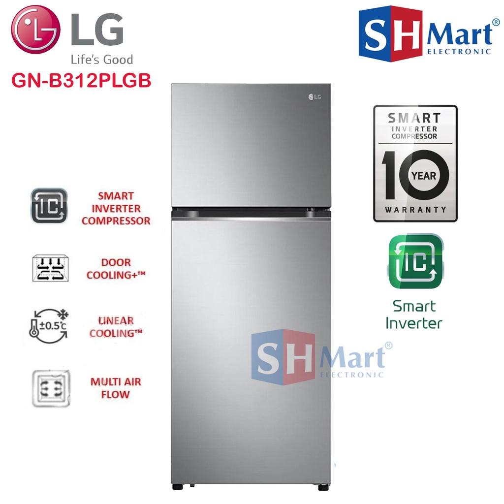 KULKAS LG 2 PINTU GN-B312PXGB KAPASITAS 340 LITER SMART INVERTER GARANSI RESMI (MEDAN)