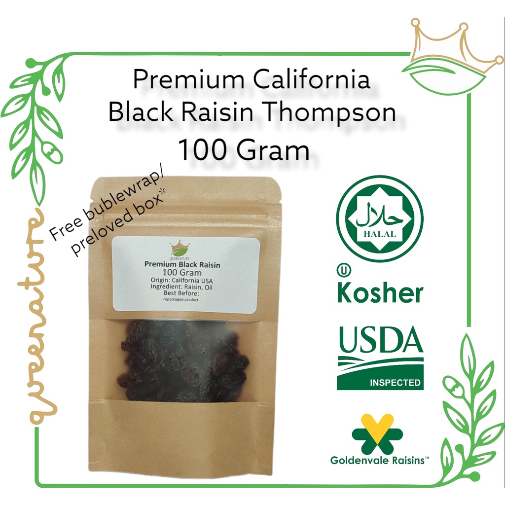 California Black Raisin 100Gram / Kismis Hitam Pekat Premium USA