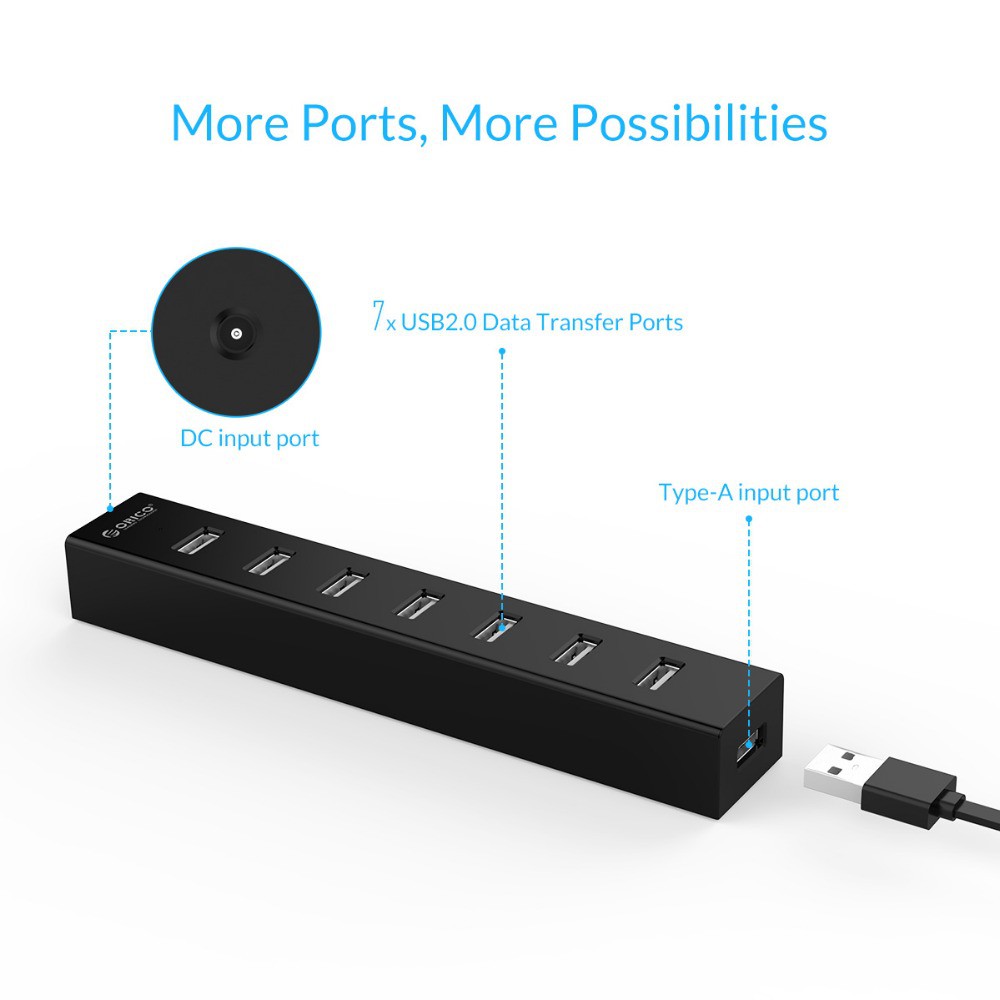 USB HUB 3.0 7 PORT ORICO H7013U3 with adaptor - orico h7013-u3