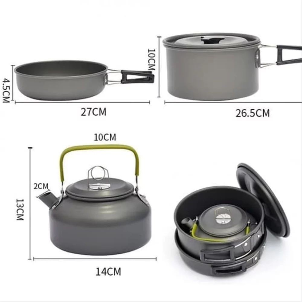 【COD】 Kompor Portable &amp; Alat Memasak 4 Orang` Mini Cooking Set 3 Susun ~ SY DS 308 301 300