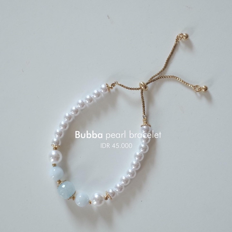 Ark.co - BUBBA jade pearl bracelet gelang serut adjustable beads