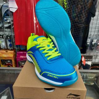  SEPATU  BADMINTON  LINING  ATTACK  PRO II BLUE LIME 