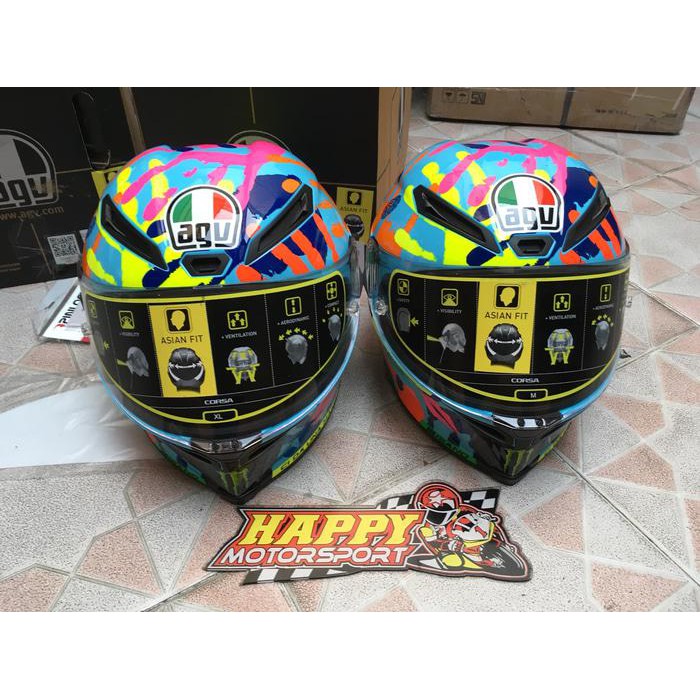HELM FULLFACE AGV CORSA MISANO HAND ORIGINAL ITALY LIMITED EDITION XL