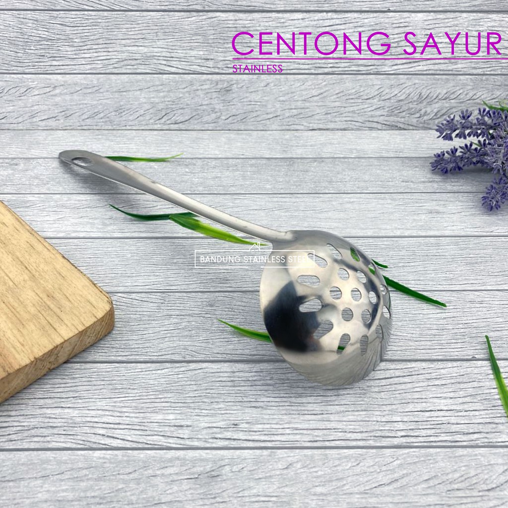 Centong sayur sendok kuah soup sup ladle tebal stainless 30cm murah Lubang Non-Lubang