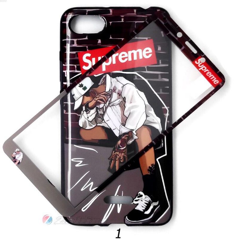 CASE JELLY STREETWEAR BRANDED + Tempered for Oppo,Samsung,Vivo,Xiaomi