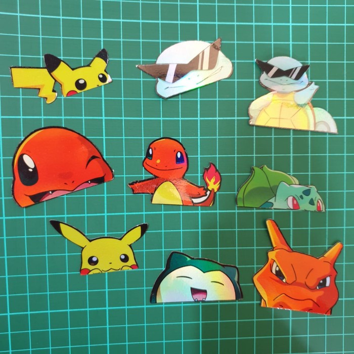 

Sticker Hologram Anime - Pokemon Set 9pcs