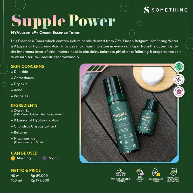 SOMETHINC SUPPLE POWER Hyaluronic9 + Onsen essense toner