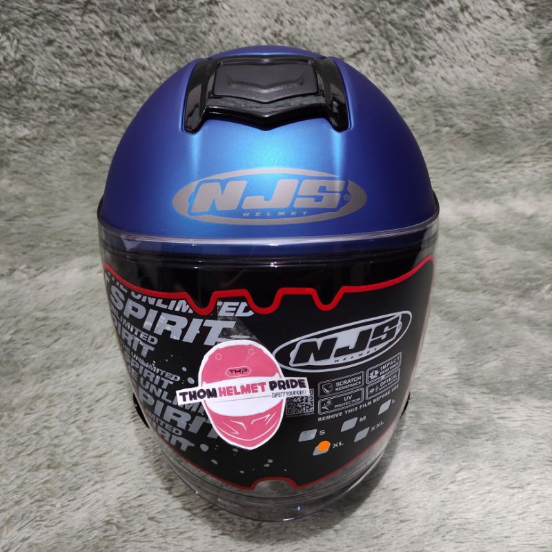 [TERLARIS] READY STOK NJS KAIROZ | NJS KAIROZ WHITE | NJS KAIROZ GREY | NJS KAIROZ SOLID | NJS KAIROZ BLACK | NJS KAIROZ BLUE | NJS KAIROZ RED | NJS KAIROZ GREEN | NJS KAIROZ STONE GREY DOFF | NJS KAIROZ PINK | KYT KYOTO | SARANG HELM-Blue Doff