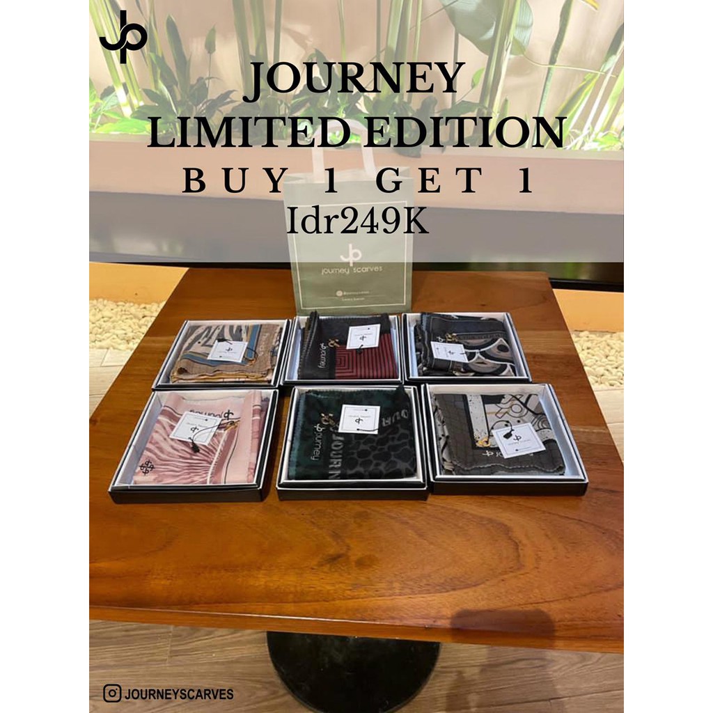 Journey Hijab Scraft Promo Buy 1 Get 1 | journey hijab jilbab segiempat fashion scarf printing Ori