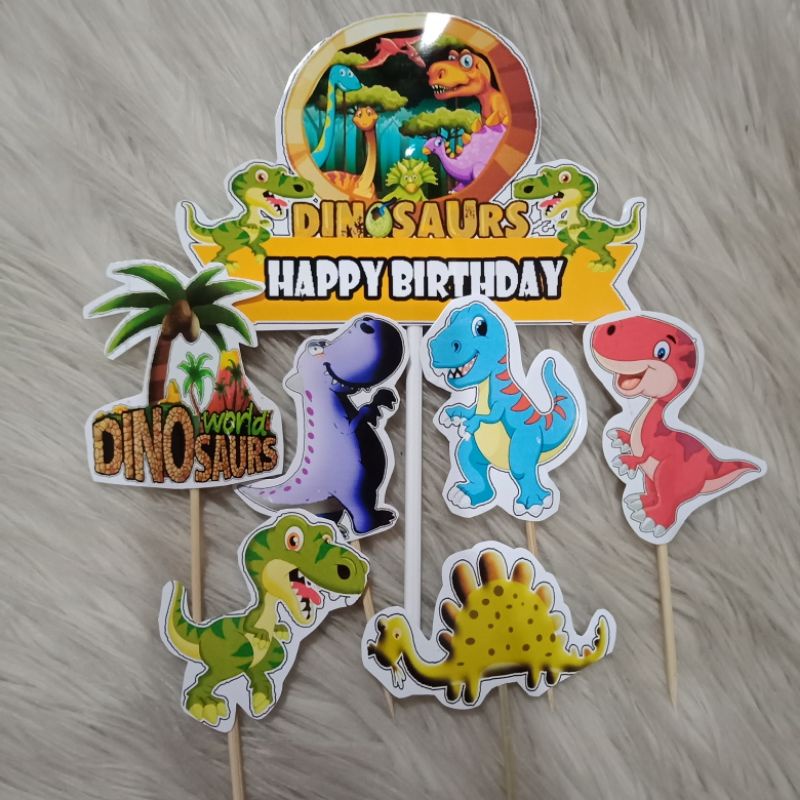 cake topper birthday karakter dinosaurus