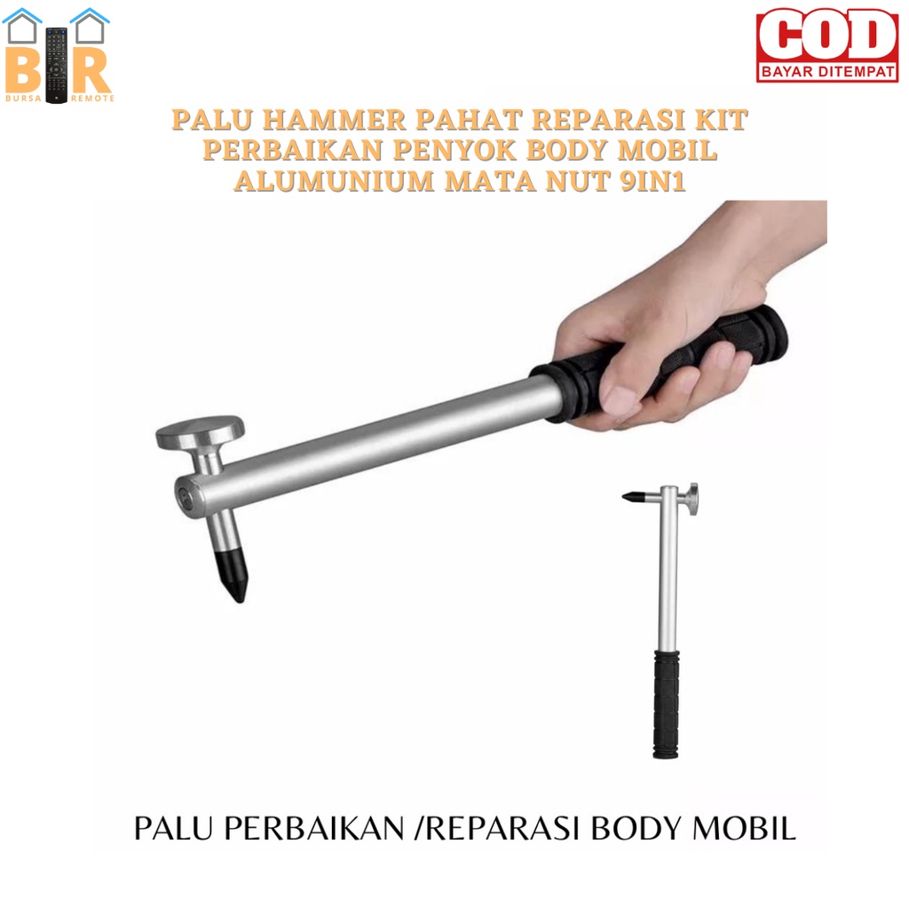 Palu Hammer Pahat Reparasi KIT Perbaikan PENYOK Body Mobil Alumunium Mata NUT 9IN1