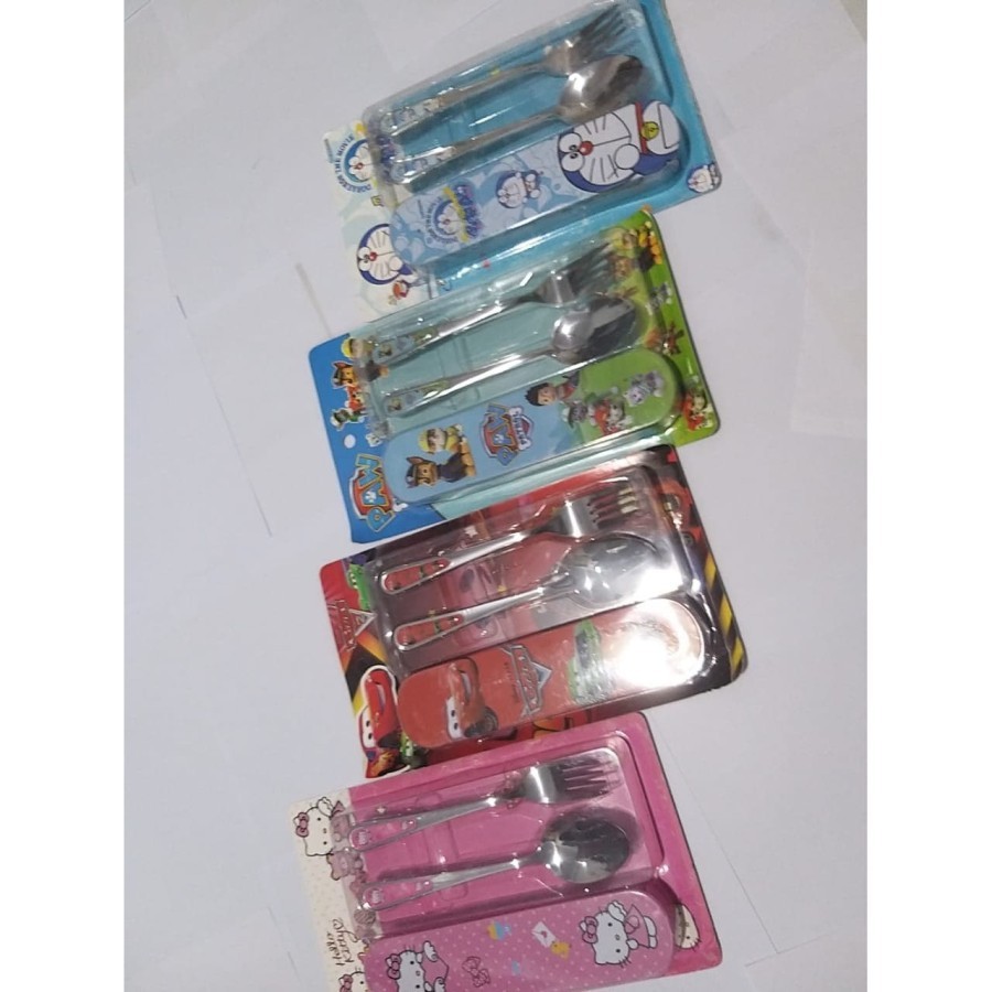 SET Sendok Garpu karakter TSUM TSUM bahan Stainless Steel