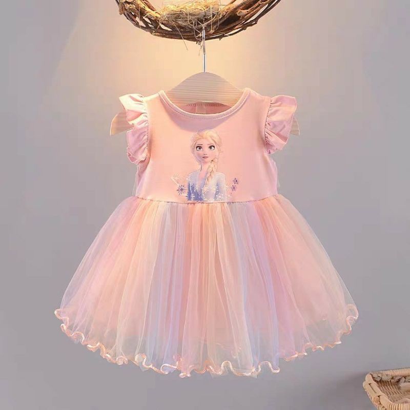 Dress anak Perempuan Gaun Pesta Dress Tutu Bayi Import Rainbow 9 bln-3 thn FROZEN baju pelangi