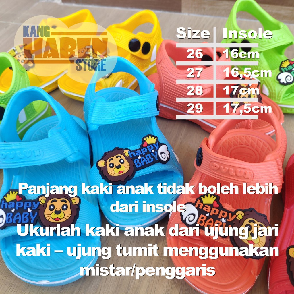 Sandal Anak Kecil Laki Laki Perempuan Karakter Lion Happy Baby Dulux 302HB